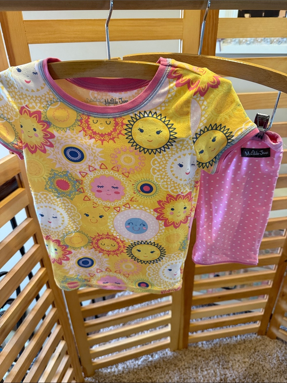 Matilda Jane Yellow & Pink Sun Face Pajama Set
